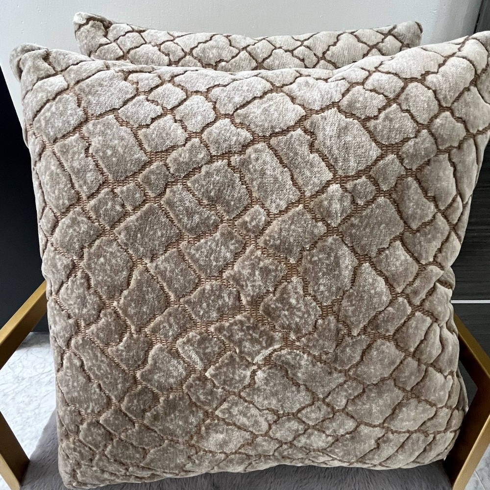 Custom made 20x20 chenille fabric pillows